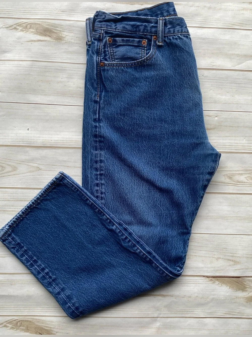 Mens Levi’s 501 medium stone washed 100% cotton straight cut Classic unisex 38